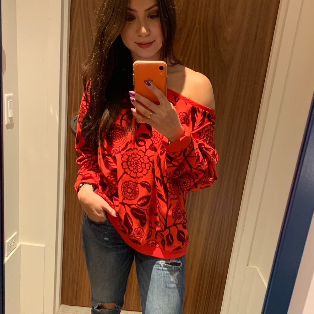 Numph velvet floral sweater